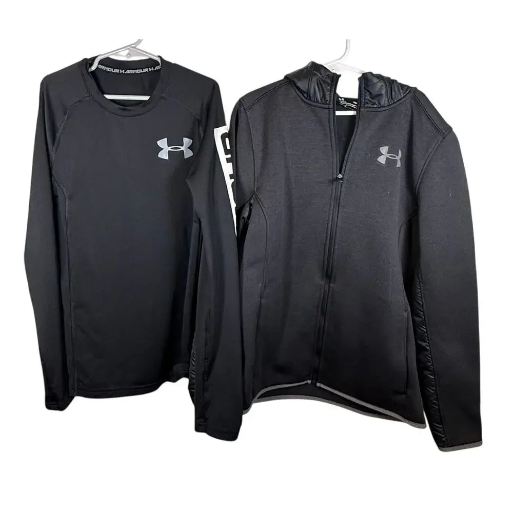 Under ArmourJacket/Shirt Lot Boys Medium Black Long Sleeve - Picture 6 of 6